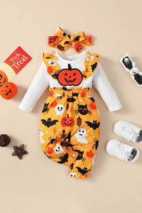 Baby Halloween Two-Tone Ruffle Jumpsuit