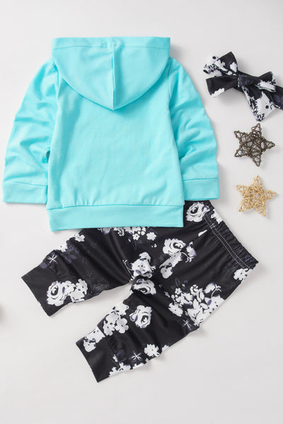 Baby Hoodie and Floral Pants Set