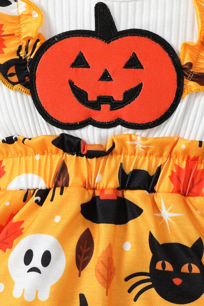 Baby Halloween Two-Tone Ruffle Jumpsuit