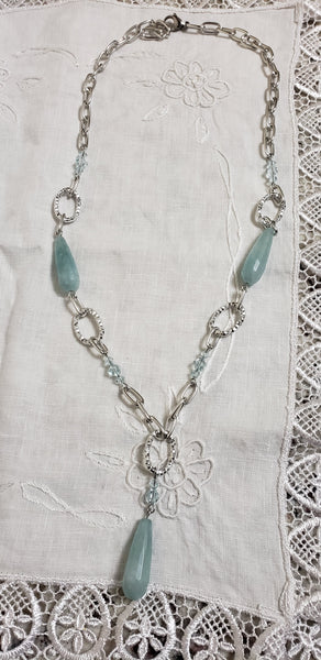 Stone Drop Chain Necklace