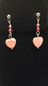 Mother of Pearl Heart Earrings