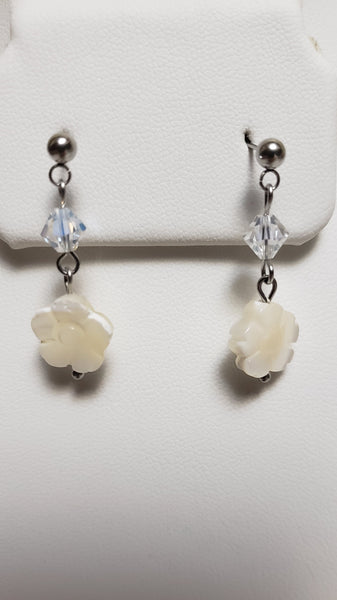 Mother of Pearl Flower Earrings