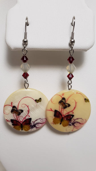 Mother of Pearl Butterfly Trail Earrings