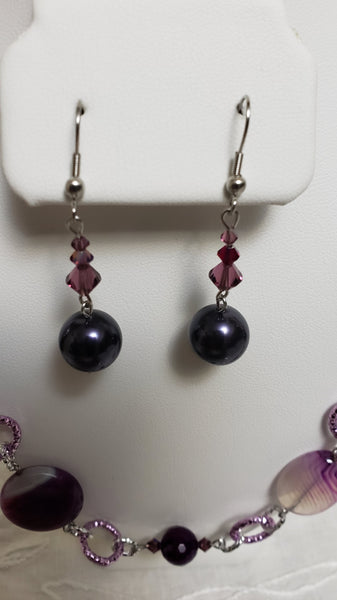 Purple Agates and Swarovski Elements Parure