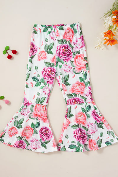 Baby Girls' Top and Floral Bell Bottoms Pants Set